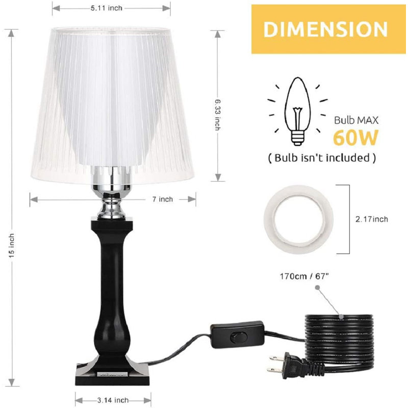 Acrylic Table Lamp, Black