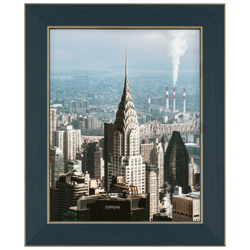 Cadre photo Cervantez, Bleu, Rectangulaire, L 8 po x H 12 po