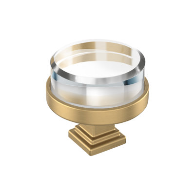 Glacio 1-1/2 inch (38mm) Diameter Clear/Champagne Bronze Cabinet Knob