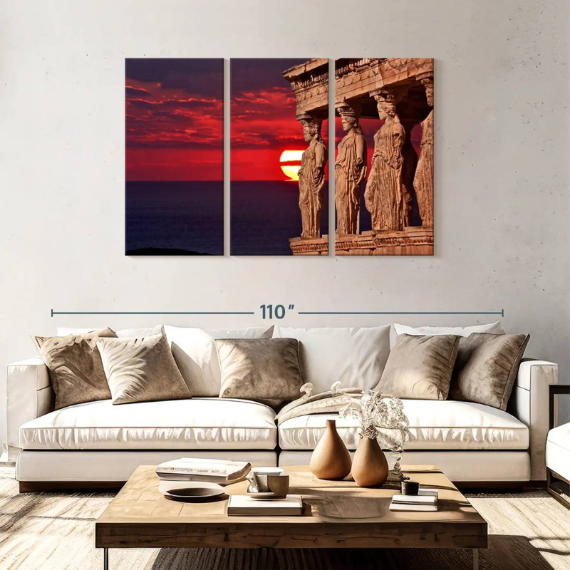 Lilie Caryatids Against Sunset, 48" H x 74" W