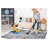 MARFI Modern Abstract Area Rug 8x10 - Silver & Blue Stain Resistant Machine Woven Carpet for Living Room-1142349384