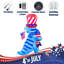 Dinosaure avec fusée et drapeau américain gonflable