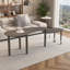 Table basse gigogne moderne à 360 ° avec plateau en bois et pieds en bois massif-456506427-456506428