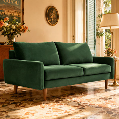 Canapé en velours de style européen 70 po Nordic Contour Series
