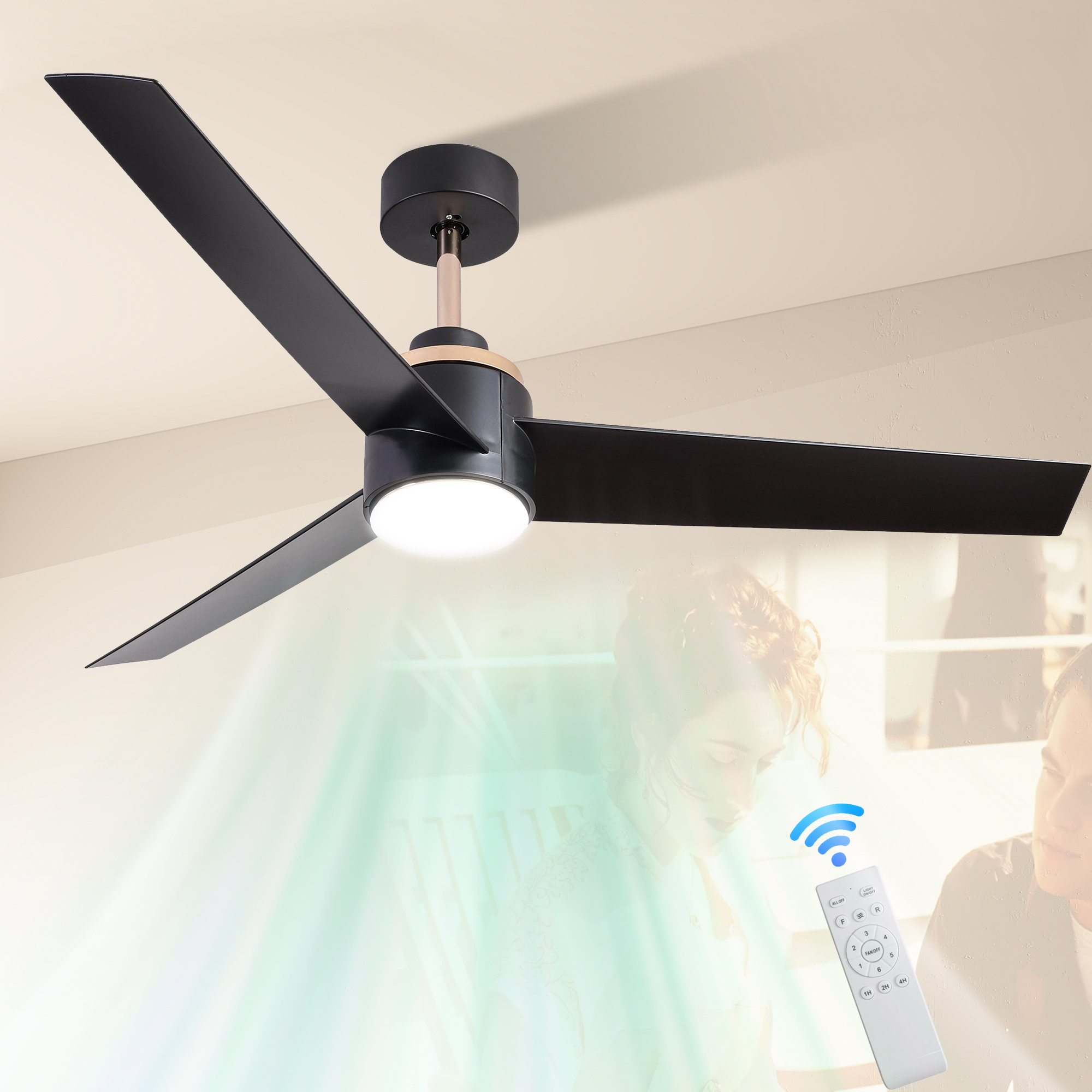 Ivy Bronx Ilyaas Ceiling Fan With LED Lights Wayfair Canada   Ilyaas Ceiling Fan With Led Lights 