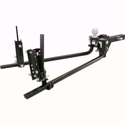 Weight Distribution Hitch, 1,500 Lbs Weight Distributing Hitches Kit With Sway Control For Trailer, 2-In Solid Steel Shank, 2-5/16 In Alloy Steel Ball, Powder Coated Load Leveling Hitch, Black