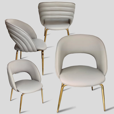 Upholstered Stainless Steel Side Chair