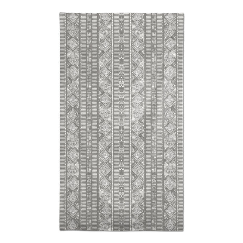 Rectangular Geometric Polyester Tablecloth, Gray