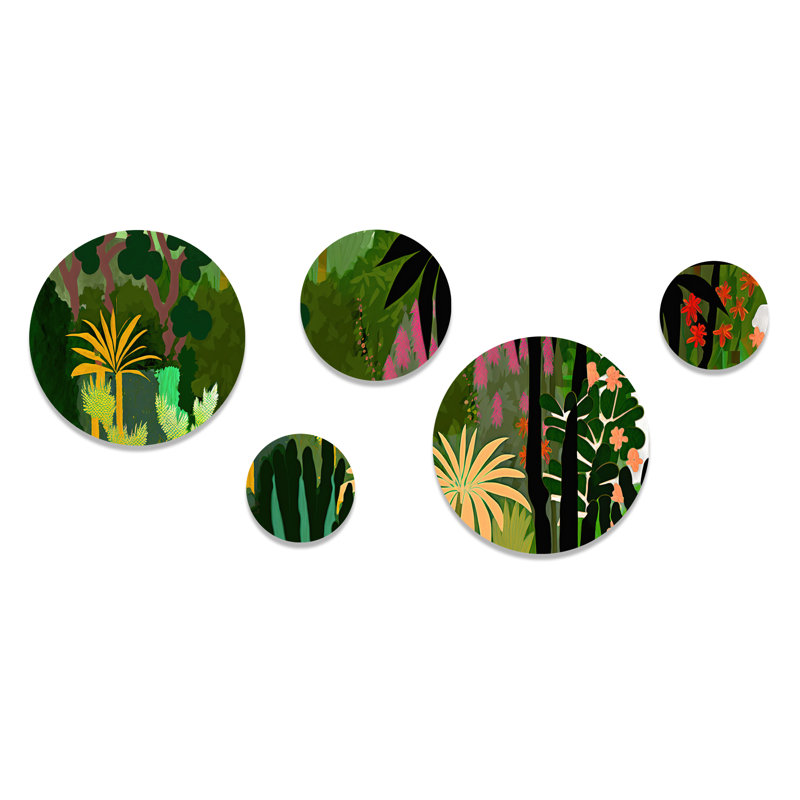 Blossoming and Vibrant Jungle Flora V - Coastal Metal Wall Décor