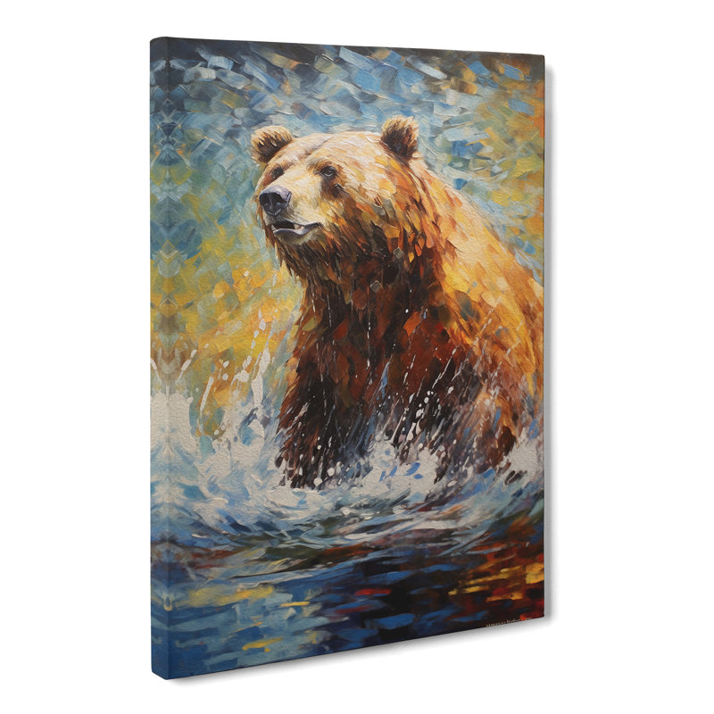 Bear Impressionism - Wrapped Canvas, 60cm H x 40cm W x 3cm D