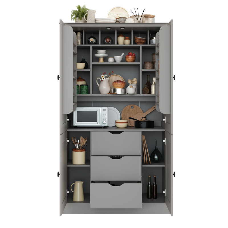 Armoire de cuisine autoportante, Gris