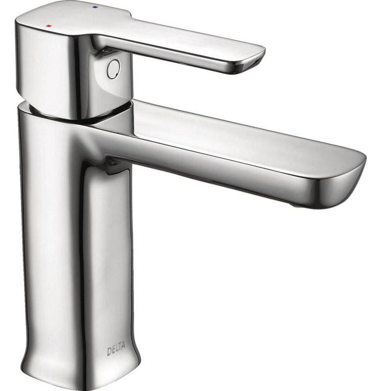 Modern Chrome Bathroom Faucet, Single Hole Bathroom Sink Faucet for Vanity, Metal Push-Pop Drain Assembly, Chrome 567LF-MPU