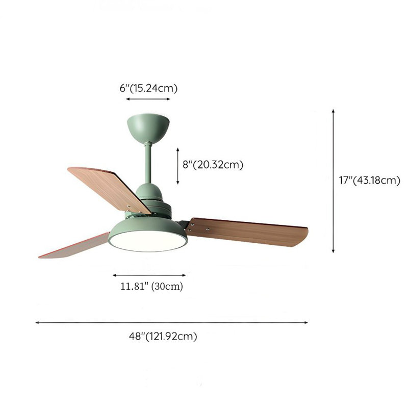 Janovia 48'' Ceiling Fan with LED Lights, Green