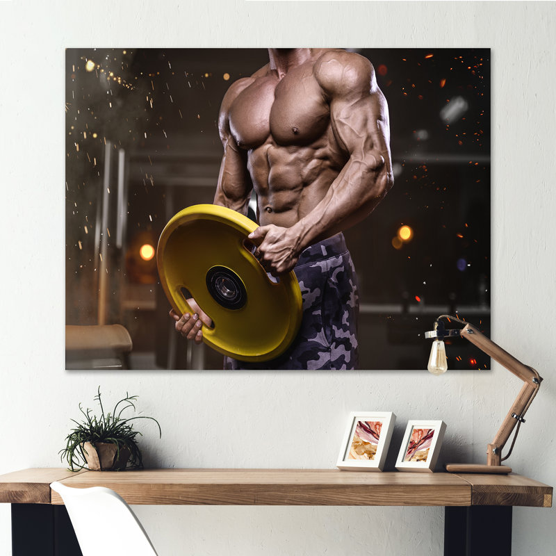 Haltères musclés, H 16 po x l 32 po x P 1 po, Toile tendue