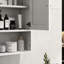 Armoire de salle de bain - murale, chic avec tablette spacieuse, unité de rangement blanche, structure de tablette réglable