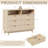  6-Drawer Dresser, 45" Fluted Wood Chest with Metal Handles, Storage Organizer for Bedroom & Living Room, Natural Oak