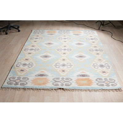 Freya Traditional Light Blue Hand Knotted Area Rug