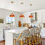 1-Light Orange Globe Glass Single Pendant with LED Light