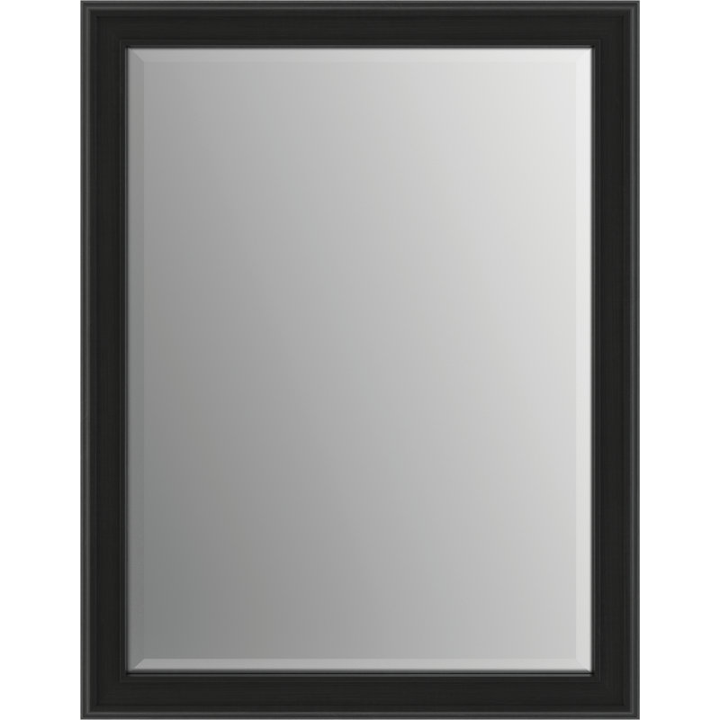 Miroir de salle de bain biseauté Deluxe, 41,34 po x 29,33 po, Noir mat