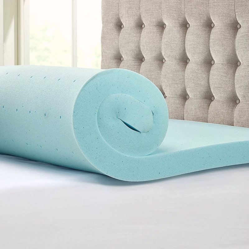 Hypoallergenic Cooling Gel Memory Foam Mattress Topper With Removable Cooling Cover, Queen, 10.1"