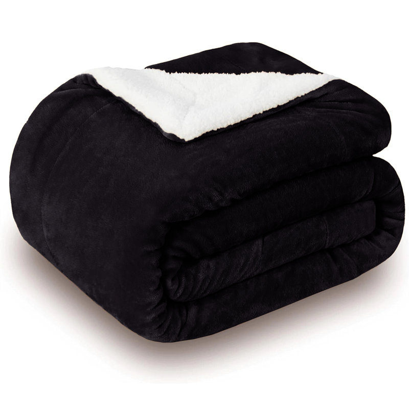 Couverture en molleton ultra doux Sherpa - réversible, chaude et moelleuse - lavable à la machine, Jeté (50 inc. X 60 inc.)