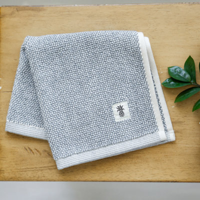 Essuie-mains deux tons Cariloha | Bleu lagune | 13 po x 13 po | Mélange de coton turc et de viscose | Très doux, très résistant aux odeurs et très absorbant