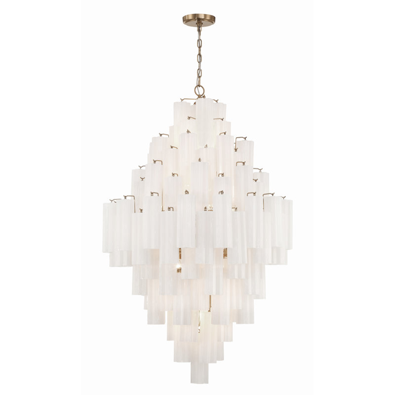 Quinzio 20 - Light Dimmable Tiered Chandelier, Aged Brass