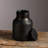 Longpi Pottery Storage Jar | Black | 4.5"x4.5"x6.25" Handmade Clay