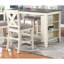 Chaise de salle à manger à hauteur de comptoir de 2, style moderne avec siège rembourré à finition crème 2 chaises, hauteur, dossier en X