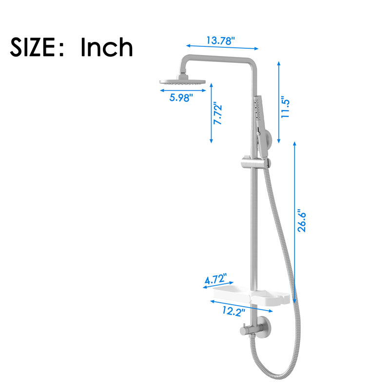 Système de douche 3 fonctions, Nickel brossé
