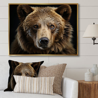 «Bear Portrait - Bear», reproduction d'art sur toile encadrée