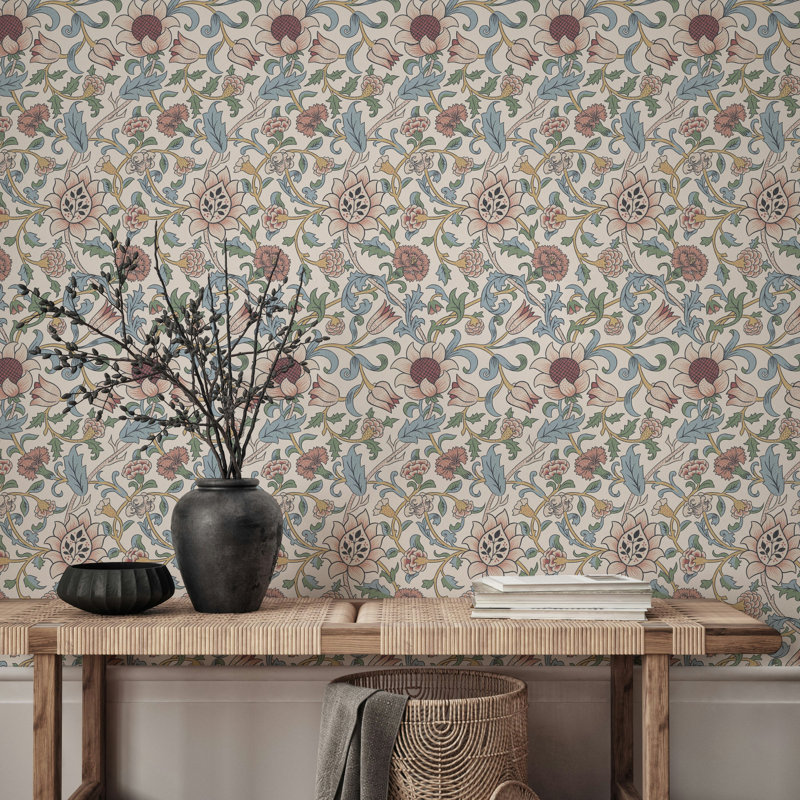 Rouleau de fleurs William Morris, Beige