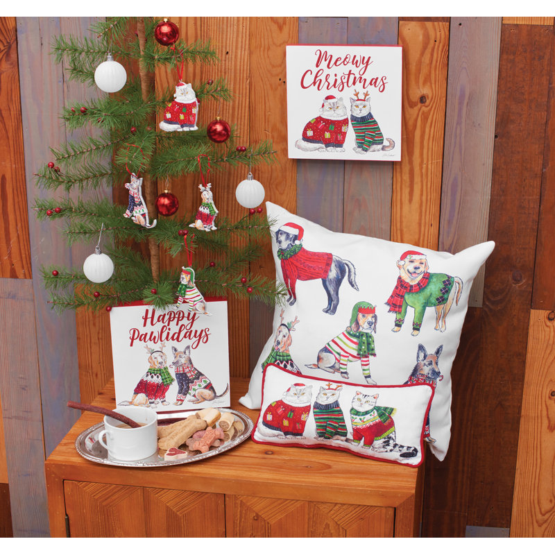 «Meowy Christmas», impression sur bois sans cadre
