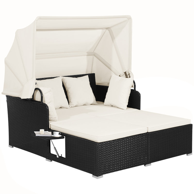 Ardelis Outdoor Chaise Lounge with cushions, Cream White