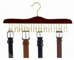 Rangement suspendu 12 crochets, Noyer / Laiton