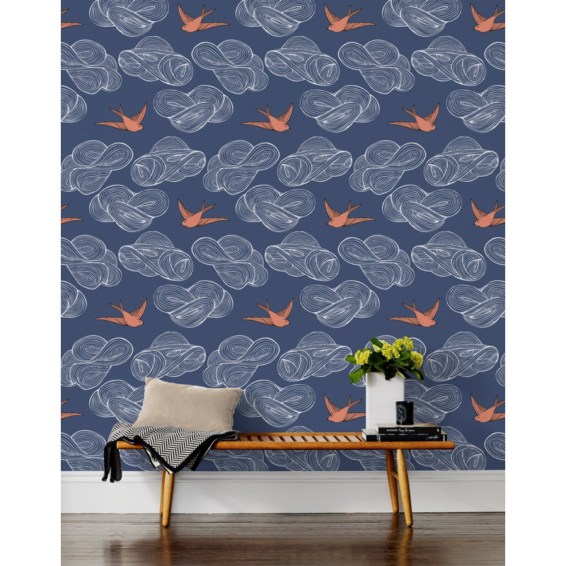Daydream Wallpaper | Green / Peel and stick / P&S Roll - 27" x 18', Indigo