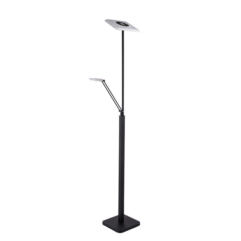 Zandria 72'' LED Torchiere Floor Lamp, Black