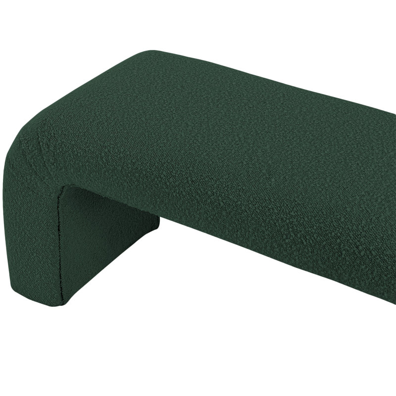 Niagara Upholstered Bench, Green Boucle Fabric, 17.5" H x 52" W x 15.5" D