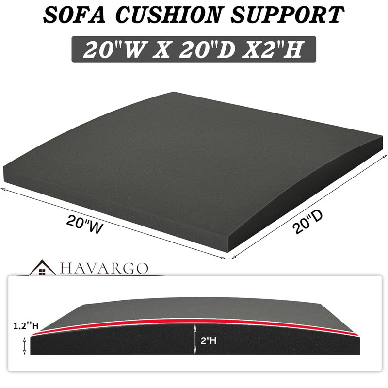 Couch Cushion Support For Sagging Seat 20X20X2 Inches Couch Supports For Sagging Cushions, High Density Foam Sofa Cushion Support Dark Grey Set Of 3