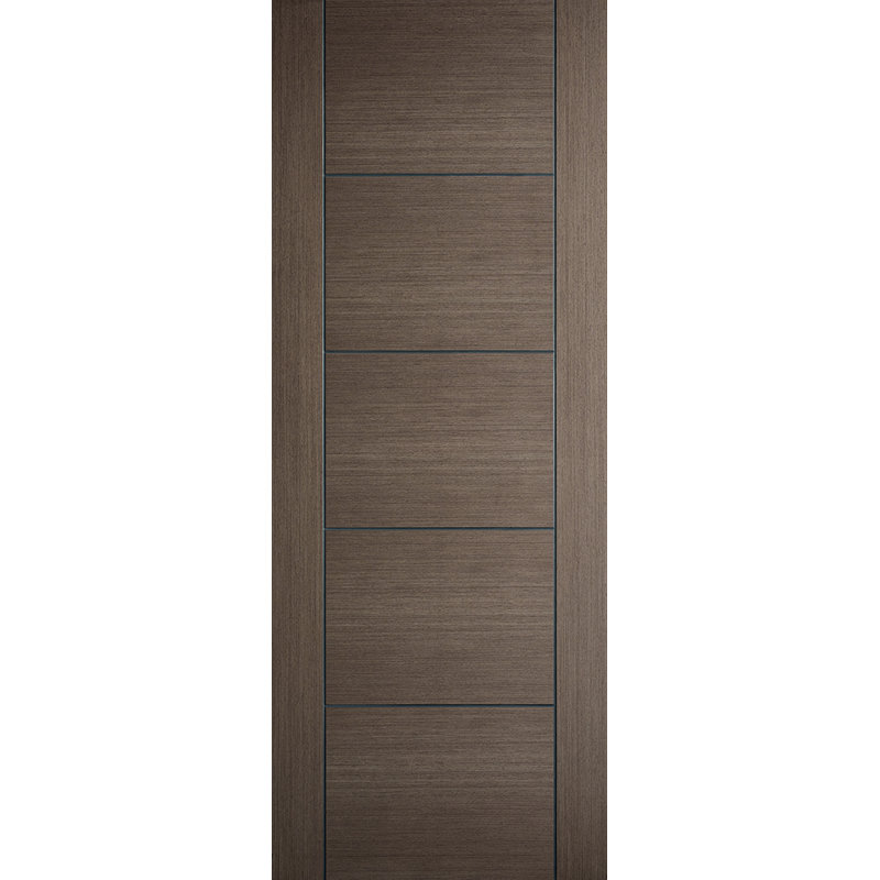 Vancouver White Primed Internal Door, Pre-Finished Chocolate Grey, 198.1cm H x 68.6cm W x 3.5cm D