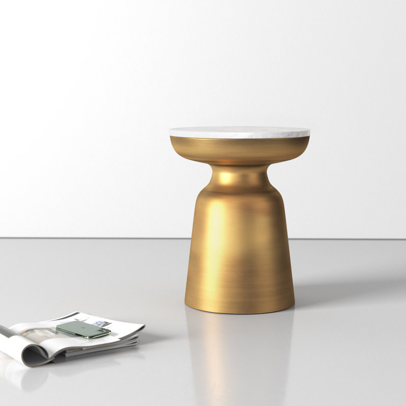 Gale Accent Stool, Antique Brass