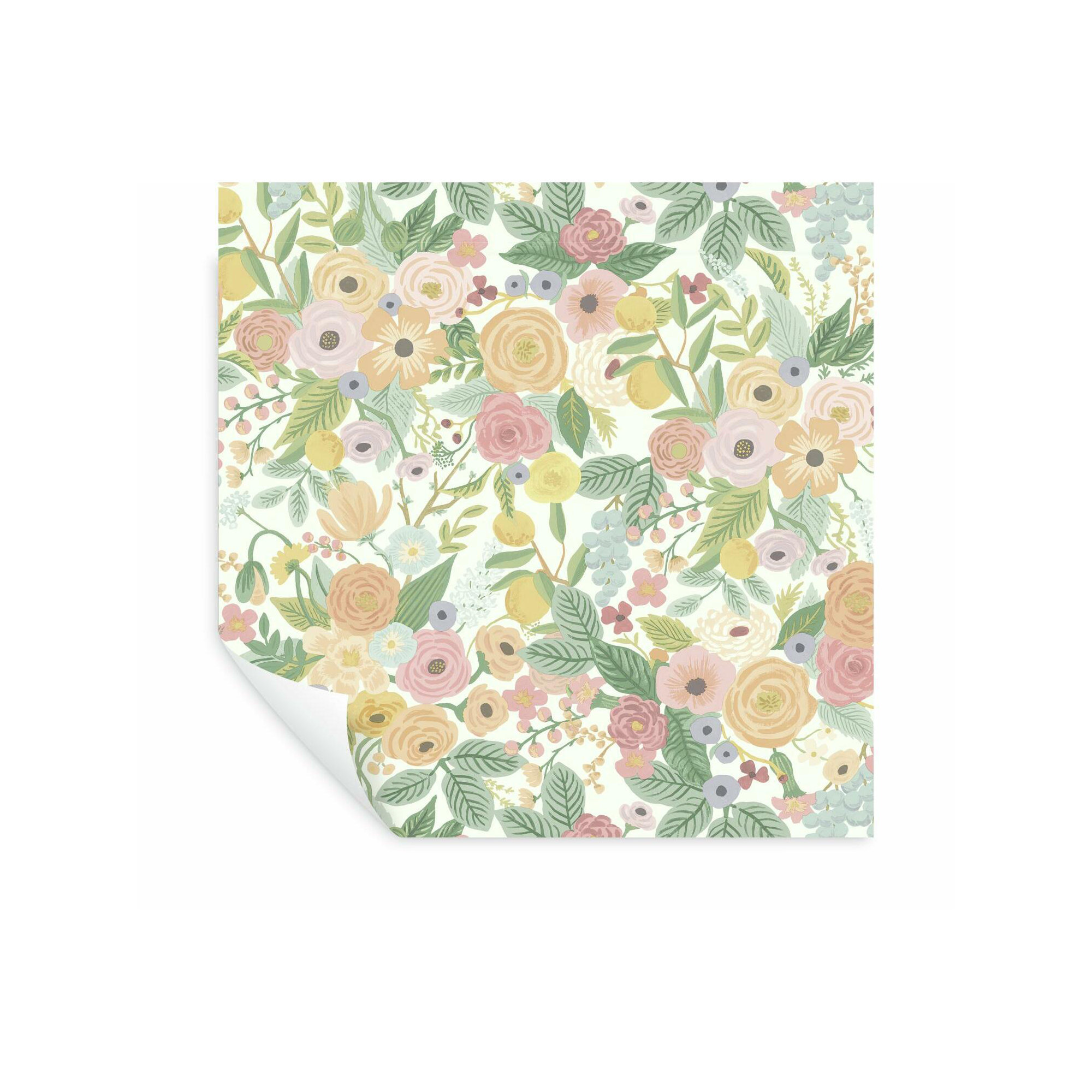 Rifle Paper Co. Garden Party 20' L x 27" W Peel and Stick Wallpaper Roll, Pastel
