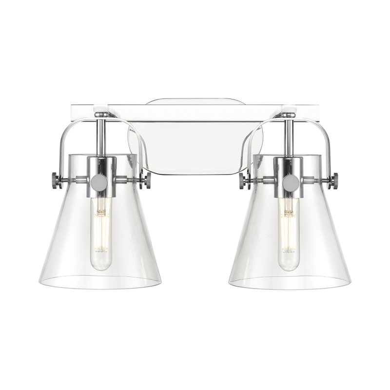 Éclairage pour meuble-lavabo mural 6 po 2 lumières Sidman, Transparent, Chrome poli, Deux lumières