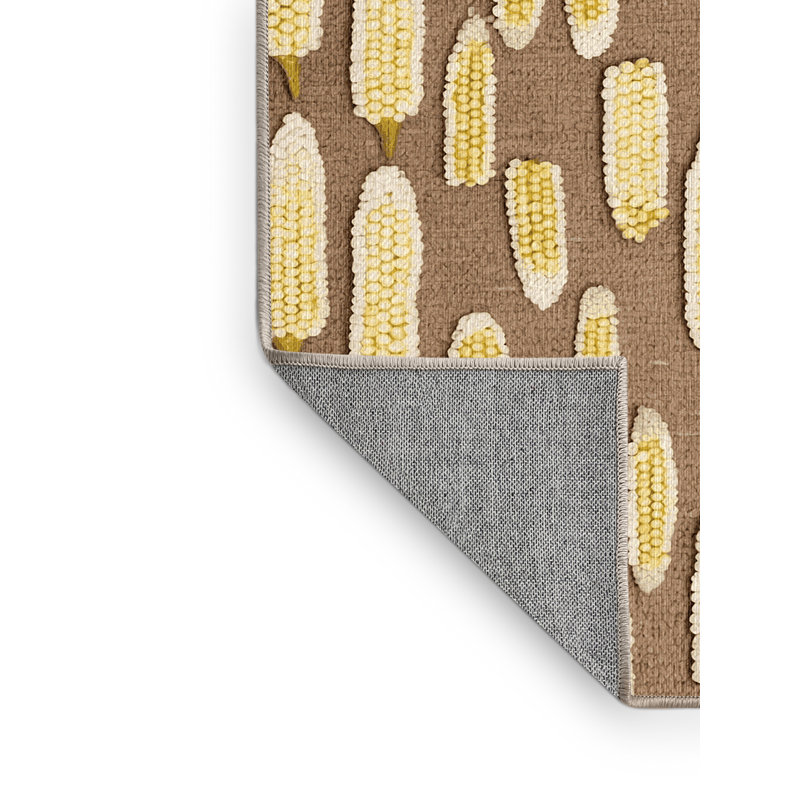  Tapis blanc lavable à maïs doux avec légumes, Carré 8 pi
