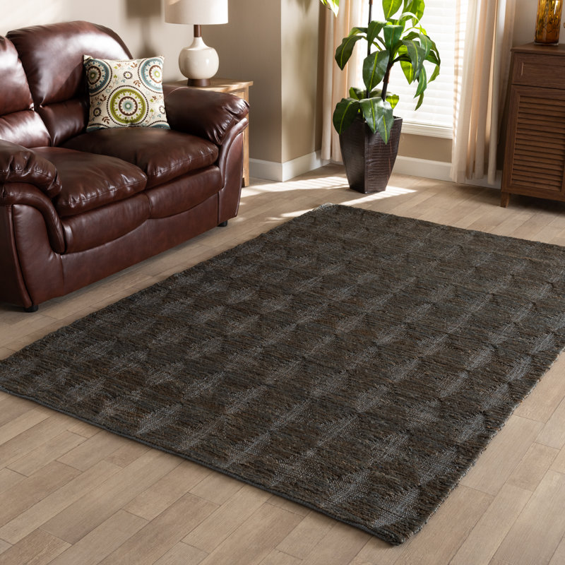 Tapis noir noué à la main