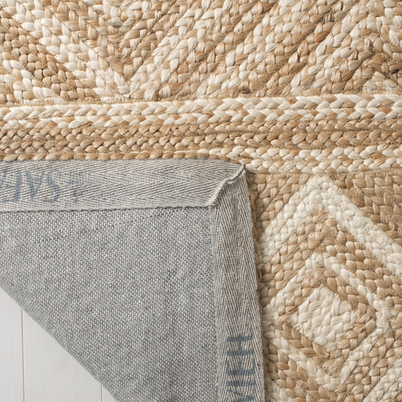 Derryberry Hand Woven Jute and Cotton Geometric Rug, Rectangle 4' x 6'