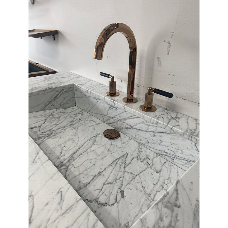 Tuscany- Euro Art Deco Grey Gloss with interior solid walnut wood with natural marble stone 48"