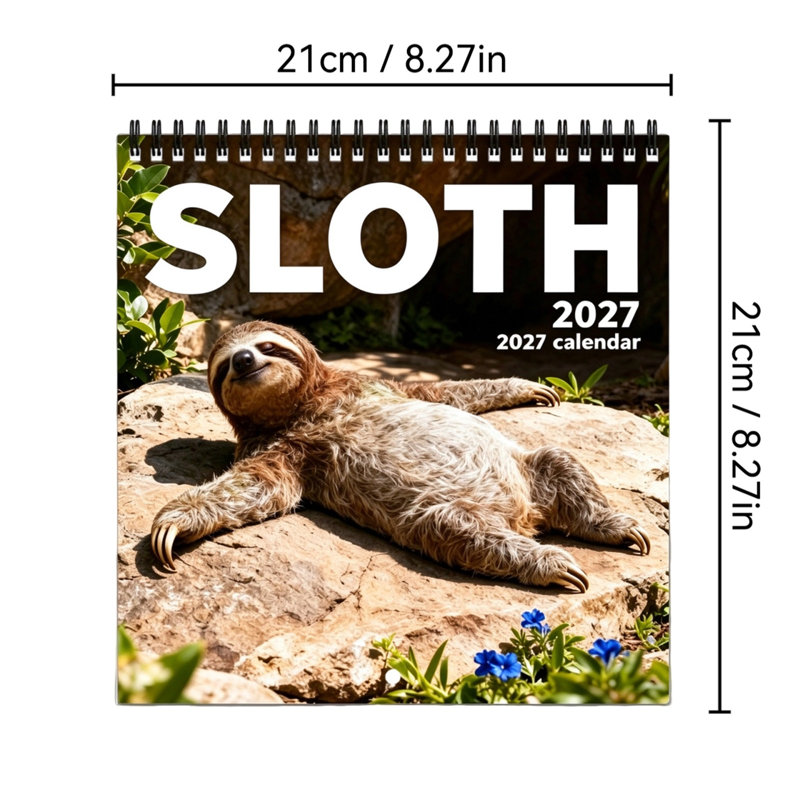 Affiche calendrier paresseux 2027