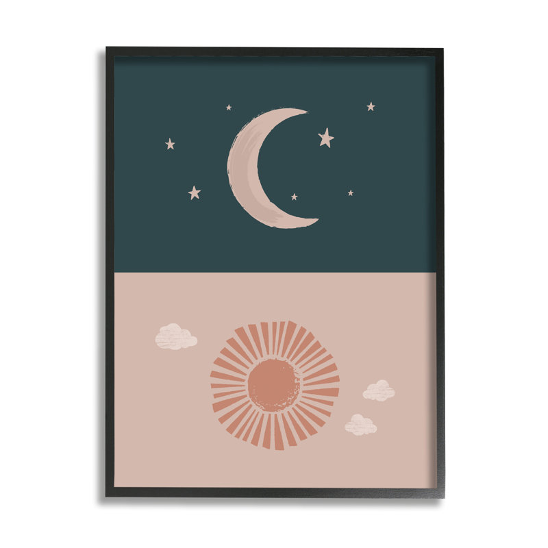 Ciel nocturne sur une journée ensoleillée, Giclée encadrée noir minuit, H 14 po x l 11 po
