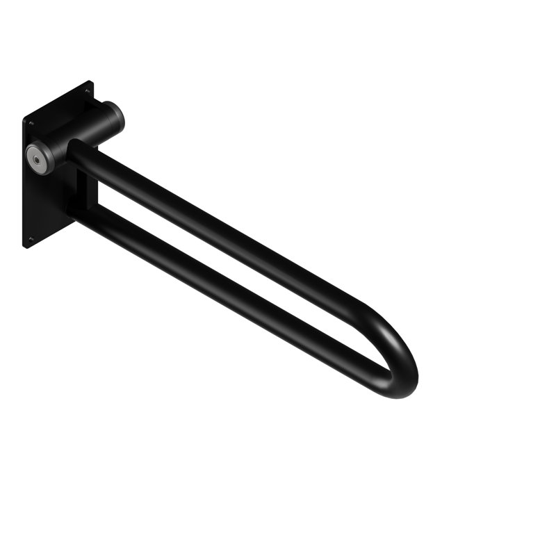 HEALTHCRAFT P.T. Rail à charnière de 28 po de longueur, côté droit, en noir mat, 28" Right